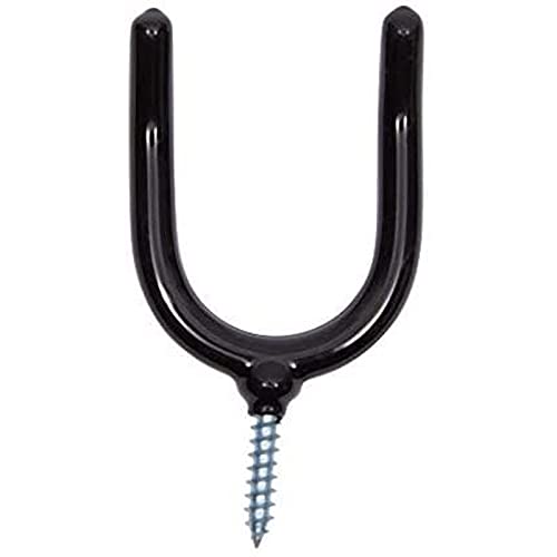 20 Pack U Hanger Hooks with 20 Anchors for Garage and Garden Tools (Black, 4 in)