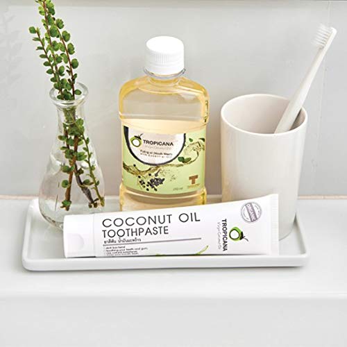 Tropicana Extra Virgin Coconut Oil Toothpaste (NO FLUORIDE) for good oral health, teeth and gums. no bad breath fresh breath (Natural organic product with a light, soothing scent) 100g.