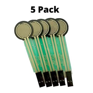 5 Pack Flexible Sensing Resistors with Female Contact and Housing, Thin Film Pressure Sensor Compatible with arduino or microbit DIY kit, 0.5 inch Circle, FSR 402 with 2 pin Female Contacts Housing