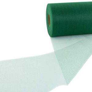 Tulle Fabric Roll | 6” by 100 Yards | Polyester Spool for Crafts Decorations Tutu Weddings Costumes Skirts Parties and More – by Craft Forge (Hunter Green)