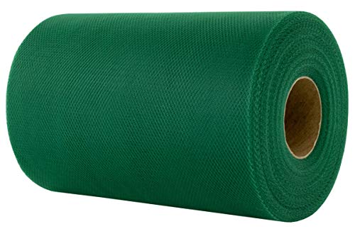 Tulle Fabric Roll | 6” by 100 Yards | Polyester Spool for Crafts Decorations Tutu Weddings Costumes Skirts Parties and More – by Craft Forge (Hunter Green)