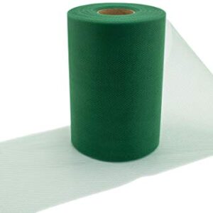 Tulle Fabric Roll | 6” by 100 Yards | Polyester Spool for Crafts Decorations Tutu Weddings Costumes Skirts Parties and More – by Craft Forge (Hunter Green)