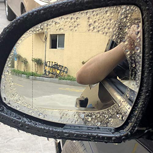 shlutesoy 2Pcs Car Rearview Mirror Film,Clear Waterproof Anti Fog Car Rearview Mirror Protective Film Rain Shield Oval 2pcs