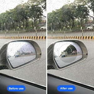 shlutesoy 2Pcs Car Rearview Mirror Film,Clear Waterproof Anti Fog Car Rearview Mirror Protective Film Rain Shield Oval 2pcs