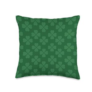 irish green four leaf clover irish shamrock green four leaf clovers throw pillow, 16x16, multicolor