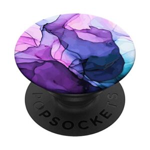 elegant purple ink abstract colorful swirl pattern popsockets popgrip: swappable grip for phones & tablets