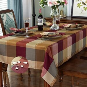 Rectangle Tablecloth 52 x 70 Inch Checkered Table Cloths Spillproof Anti-Shrink Soft and Wrinkle Resistant Decorative Fabric Table Cover for Kitchen Dinning Tabletop Outdoor(Rectangle/Oblong,Red)