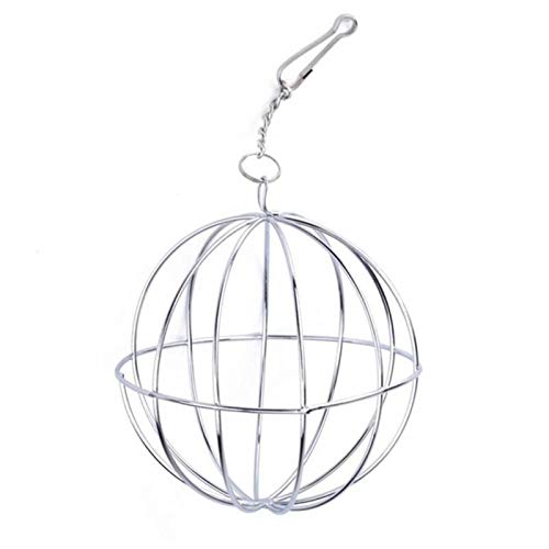 UXELY Metal Food-Ball, Guinea Pig Hay Feeder, 8/13cm Feed Ball for Rodents, Rabbit Grass Manger Holder Feeding Dispenser for Bunny, Stainless Steel Frame