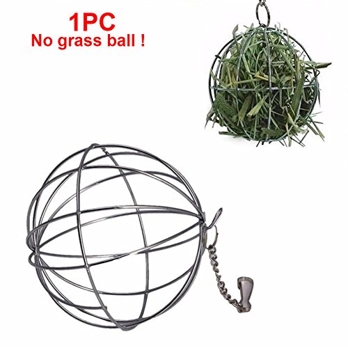 UXELY Metal Food-Ball, Guinea Pig Hay Feeder, 8/13cm Feed Ball for Rodents, Rabbit Grass Manger Holder Feeding Dispenser for Bunny, Stainless Steel Frame