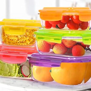 TIBLEN 10 Pcs Glass Food Storage Containers - Airtight & Leakproof Lunch Boxes with Snap Lock Lids - Meal Prep Containers for Kitchen, Home Use - Microwave, Freezer Safe - BPA Free Food Storage