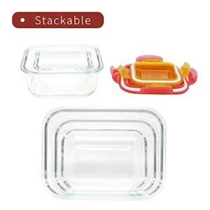 TIBLEN 10 Pcs Glass Food Storage Containers - Airtight & Leakproof Lunch Boxes with Snap Lock Lids - Meal Prep Containers for Kitchen, Home Use - Microwave, Freezer Safe - BPA Free Food Storage