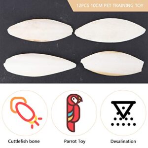 iplusmile Natural Cuddle Bone Parrot Chew Toys Chewing Cuttlefish Bone Bird Cuttlebone for Parakeets Cockatiel Macaw Conur (10cm, 12pcs)