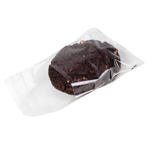 bag tek 4.7 x 4 inch treat bags, 100 microwave-safe cookie bags - lip and tape design, heat-resistant, clear plastic resealable bakery bags, grease-resistant, for candy, nuts, and party favors
