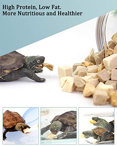 BNYEE 3 in 1 Meat Turtle Food - Chicken & Duck & Fish Meat Natural Freeze Dried Human-Grade Turtle Treats