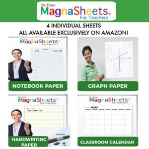 NEW AND IMPROVED FOR 2023! Jumbo Sized Dry Erase Whiteboard Graph Paper for Classroom 22x28 | Complete Erase PET Laminate - No Ghosting, Staining!! | Bonus Storage Tube | Sustainable Teaching Supplies