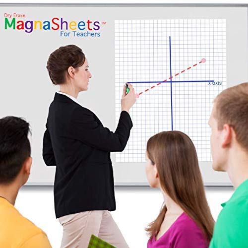 NEW AND IMPROVED FOR 2023! Jumbo Sized Dry Erase Whiteboard Graph Paper for Classroom 22x28 | Complete Erase PET Laminate - No Ghosting, Staining!! | Bonus Storage Tube | Sustainable Teaching Supplies