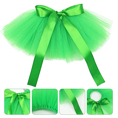 balacoo St Patricks Day Dog Costumes Green Dog Tutu Skirt Irish Day Pet Skirt Festive Mesh Tutu Skirt for Dog Party Pet Garment (Green)