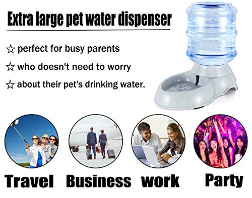 Blessed family Pet Gravity Water Dispenser Large 3 Gallon 11 Liters-Thickened Durable, Dog Cat Water Bowl Dispenser Large, Automatic Replenish Pet Waterer Dispenser Station