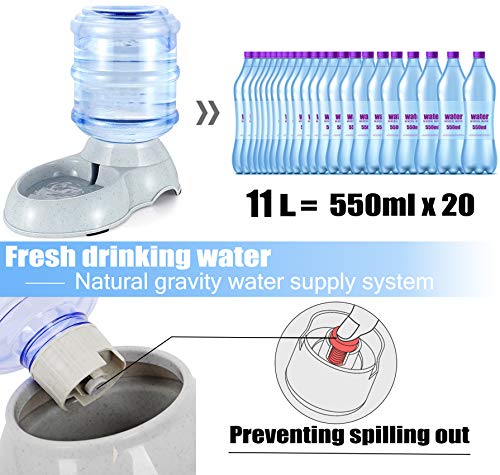 Blessed family Pet Gravity Water Dispenser Large 3 Gallon 11 Liters-Thickened Durable, Dog Cat Water Bowl Dispenser Large, Automatic Replenish Pet Waterer Dispenser Station