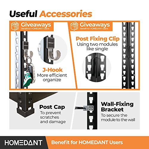 HOMEDANT 5-Tier Laminated Metal Shelving Unit Adjustable Garage Storage Utility Rack Heavy Duty Shelves Organization Multipurpose Shelf Warehouse Basement Pantry Shed 35.9" W x 16.2" D x 71.3" H 1Pack