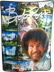 bob ross painting 45" x 60" fleece throw blanket