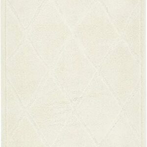 Rugs.com Lattice Shag Collection Rug – 5' x 8' Ivory Shag Rug Perfect for Living Rooms, Large Dining Rooms, Open Floorplans
