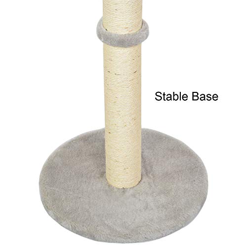 Kazura 29" Tall Cat Scratching Post, Cat Post Scratcher with Sisal Rope and Base Covered with Soft Plush,Cat Scratcher for Kittens(29 in Tall)