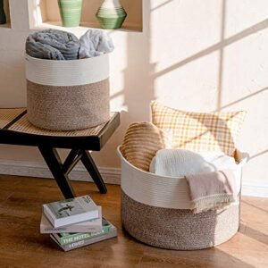 indressme large linen basket (set of 2)-woven basket laundry hamper clothes storage bin