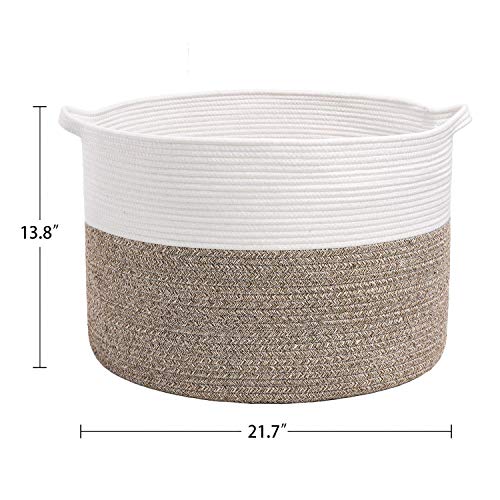 INDRESSME Large Linen Basket (Set of 2)-Woven Basket Laundry Hamper Clothes Storage Bin