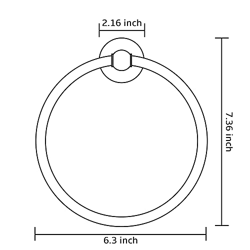 BGL Towel Ring Brushed Nickel Matal Wall Mount for Bathroom 2 Pack Classic Style