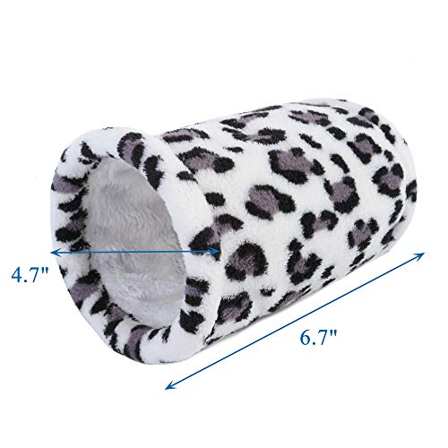 Mogoko Fleece Rat Hammock and Hideout Tunnel Set, 3 Tier Hanging Bed and Tubes for Guinea Pigs Hamster Ferret Chinchilla Cage Small Animals(White)