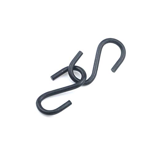 T Tulead 40PCS Mini Hanger Hooks Light Duty S Hooks Iron Hanging Hook Jewelry Hooks Black Hooks Connectors 1"x0.7"