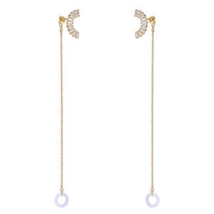 aoedej anti-lost holder earrings for airpods 14k gold plated dangle earring wireless earphone holder strap compatible with airpods pro 1 & 2 (ear stud-2)
