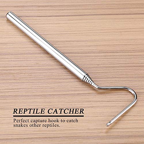 Reptile Catcher, Telescoping Snake Handling Tool Reptile Capture Hook, Extensible Ergonomic Anti-Slip Handle Reptile for Moving Small Snakes