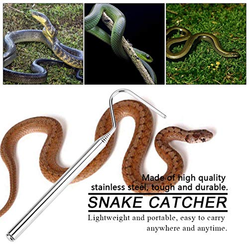 Reptile Catcher, Telescoping Snake Handling Tool Reptile Capture Hook, Extensible Ergonomic Anti-Slip Handle Reptile for Moving Small Snakes