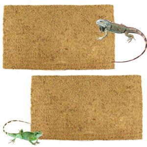 reptile carpet, natural coconut fiber mat for pet terrarium liner, coconut fiber substrate reptile supplies for tortoise, lizards, chameleons, snakes, geckos, bearded dragon (12" x39.4" x 2pack)