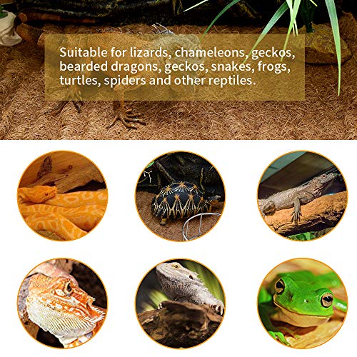 Reptile Carpet, Natural Coconut Fiber Mat for Pet Terrarium Liner, Coconut Fiber Substrate Reptile Supplies for Tortoise, Lizards, Chameleons, Snakes, Geckos, Bearded Dragon (12" x39.4" x 2Pack)