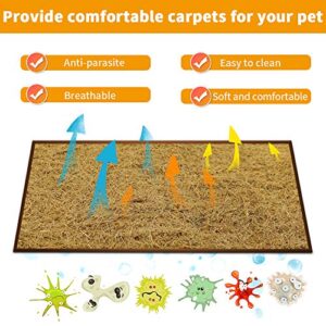 Reptile Carpet, Natural Coconut Fiber Mat for Pet Terrarium Liner, Coconut Fiber Substrate Reptile Supplies for Tortoise, Lizards, Chameleons, Snakes, Geckos, Bearded Dragon (12" x39.4" x 2Pack)