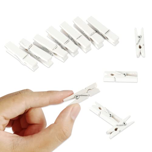 Mini Photo Clips, 128 Pcs, 1.4 Inch Small Wooden Clothespins for Baby Cloth, Pictures