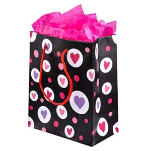 JOYIN 12 Pcs Valentine's Day Paper Gift Bags with with Tissue, Paper Wrapping Kraft Bags for Funny Gift Giving Novelty Gift Exchange Gift Wrapping Valentines Gift Bags Party Favors