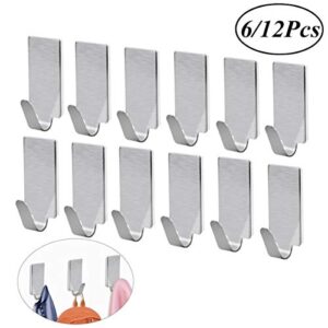 VORCOOL Outdoor Towel Hooks Adhesive Hooks Sticky Wall Hooks, Towel Hanger Stick on Hooks for Hanging Door Cabinet Kitchen Bathroom Home Heavy Duty Metal Hangers