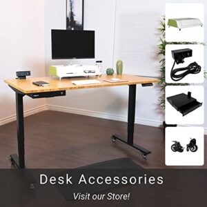 Standing Desk Bamboo, Dual Motor Stand up Desk Adjustable Height Electric 48x30 - Bamboo Dark Gloss, Black Frame