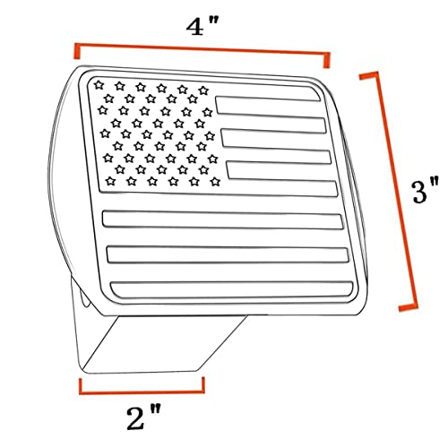 American Flag Hitch Cover- Metal USA Flag Trailer Hitch Cover - Patriotic Flag Plug Hitch Cover(Fits 2" Receivers, Black)
