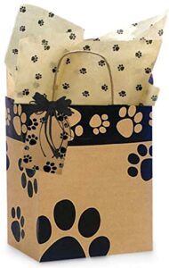 gift bags with matching tissue paper and gift tags 6 sets (pet paws)
