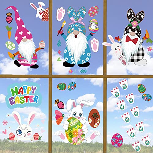 DmHirmg Easter Window Clings,Upgraded Static Easter Window Sticker,Window Sticker for Decorations 9 Sheets