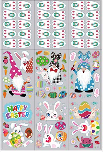 DmHirmg Easter Window Clings,Upgraded Static Easter Window Sticker,Window Sticker for Decorations 9 Sheets