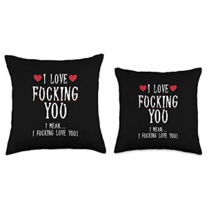 Adult Humor Pillows Sex Dirty Naughty Gifts I Love F You Valentines Day Gift for Him Boyfriend Naughty Throw Pillow, 16x16, Multicolor