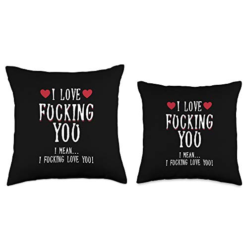Adult Humor Pillows Sex Dirty Naughty Gifts I Love F You Valentines Day Gift for Him Boyfriend Naughty Throw Pillow, 16x16, Multicolor