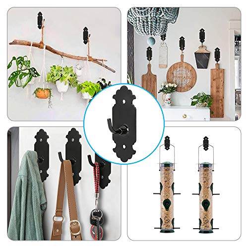 SELEWARE Coat Hooks Wall Mount with Screw, Heavy Duty Hooks for Hanging Coats for Key, Towel, Bags, Cup, Hat Indoor and Outdoor use