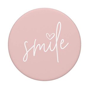Smile Positive Inspirational Quote - Light Pastel Pink PopSockets PopGrip: Swappable Grip for Phones & Tablets